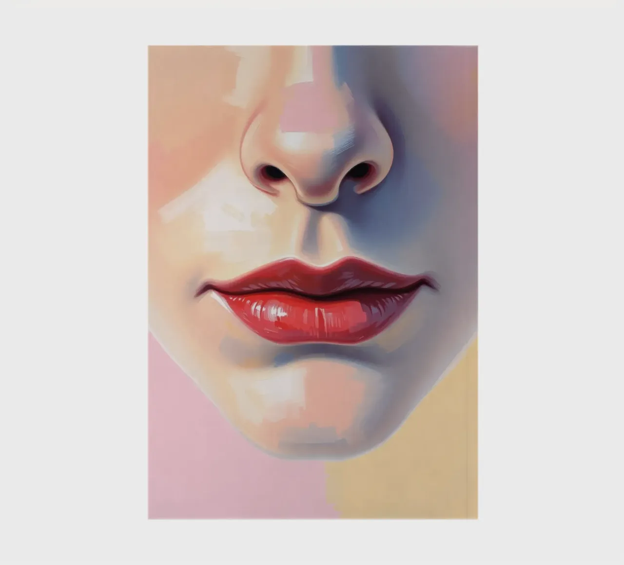 a stylized face showcasing vibrant lipstick and smooth skin notebook by DesignDoodle