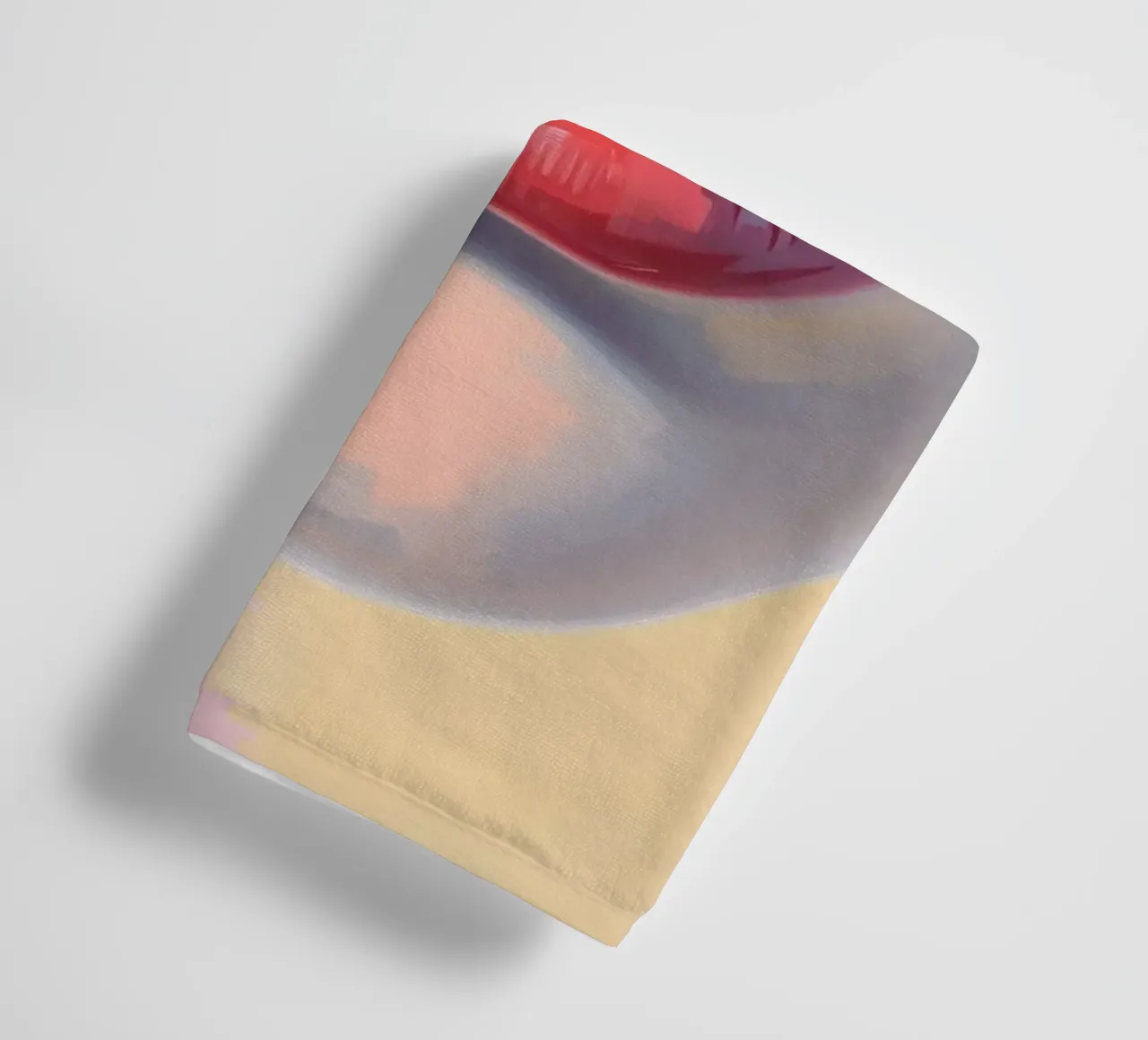 un volto stilizzato che mostra un rossetto vibrante e una pelle liscia asciugamano da bagno da DesignDoodle