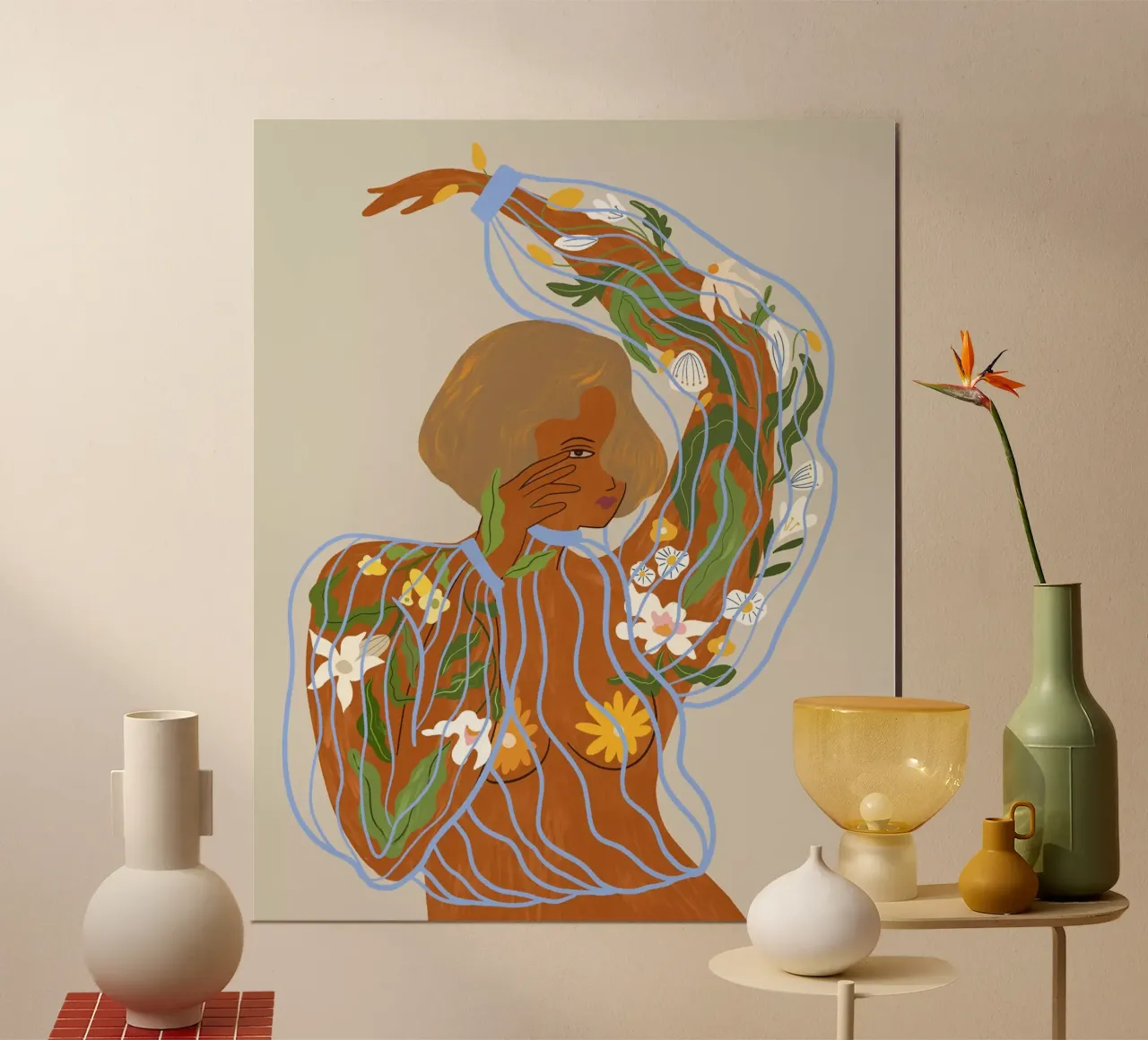Nurture & Grow poster con telaio in alluminio da Arty Guava