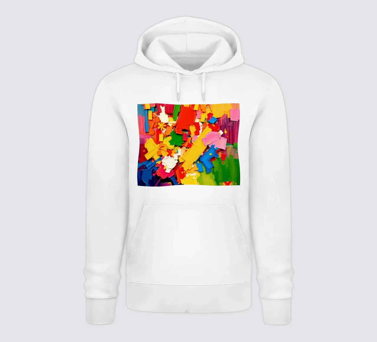 Esplosione di colori vivaci con forme e texture astratte felpa con cappuccio da DesignDoodle