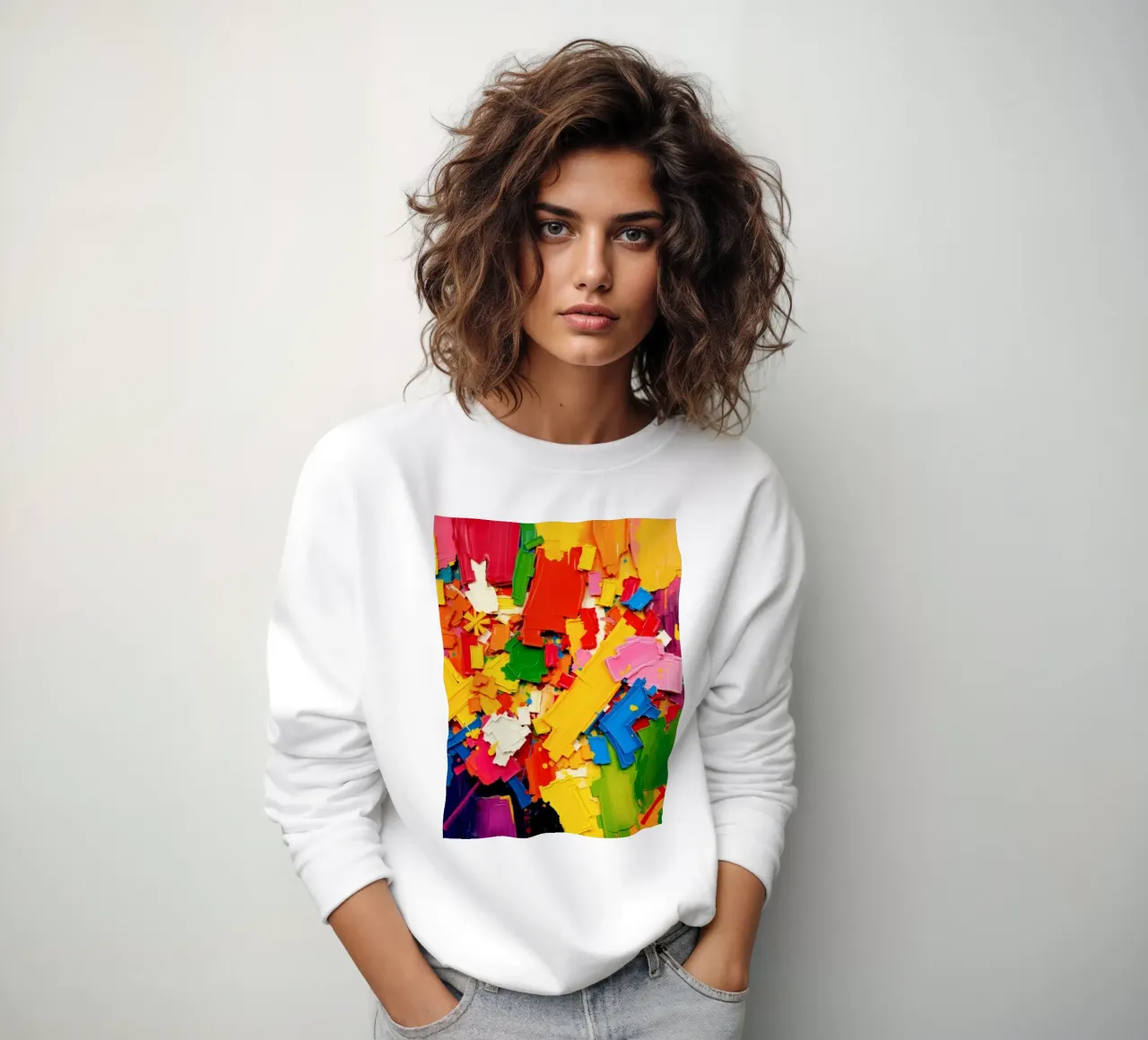Esplosione di colori vivaci con forme e texture astratte felpa da DesignDoodle