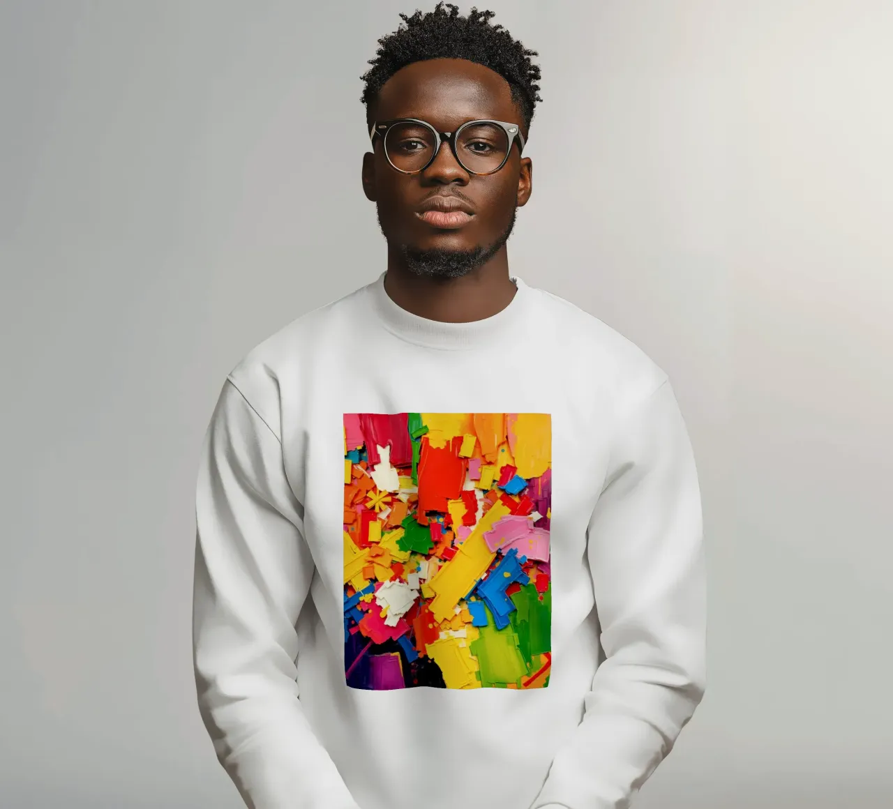 Esplosione di colori vivaci con forme e texture astratte felpa da DesignDoodle