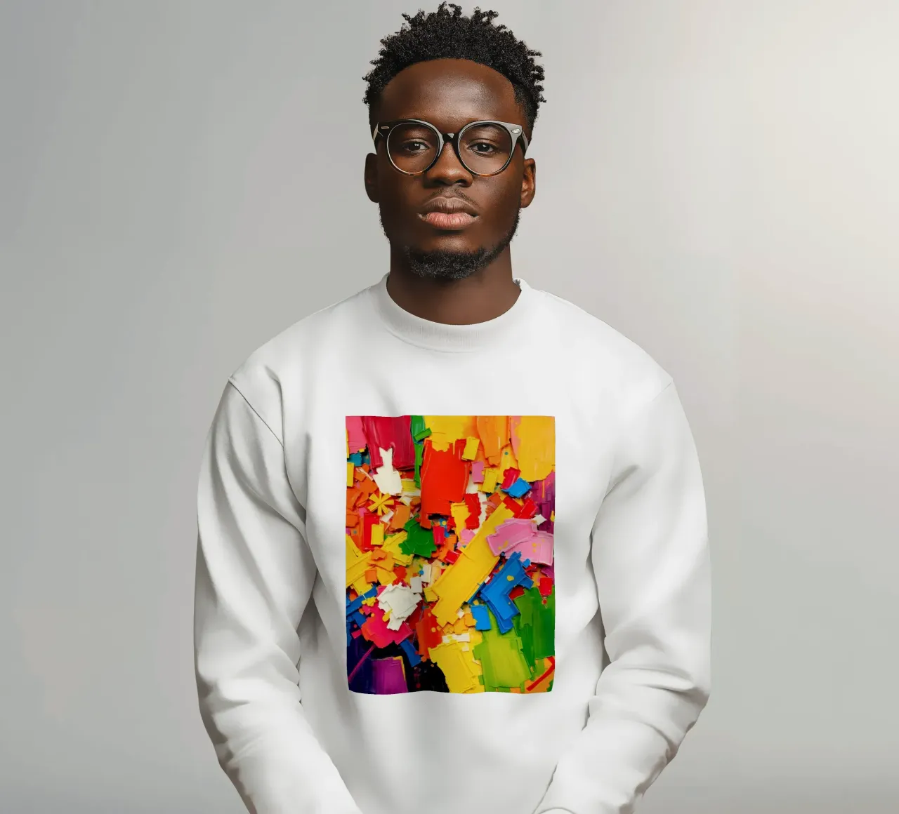 Esplosione di colori vivaci con forme e texture astratte felpa da DesignDoodle