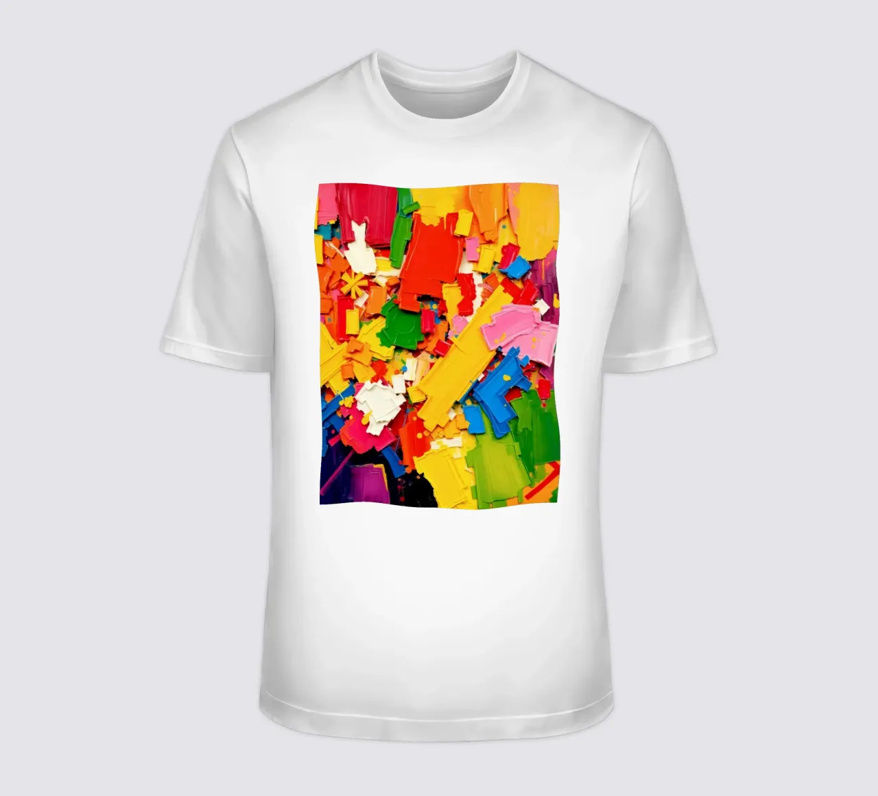 Bright color explosion with abstract shapes and textures t-shirt by DesignDoodle