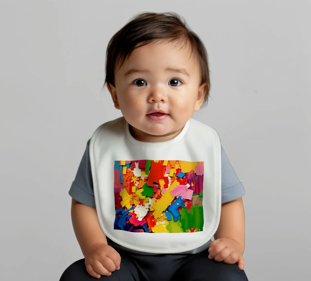 Esplosione di colori vivaci con forme e texture astratte bavaglino da DesignDoodle