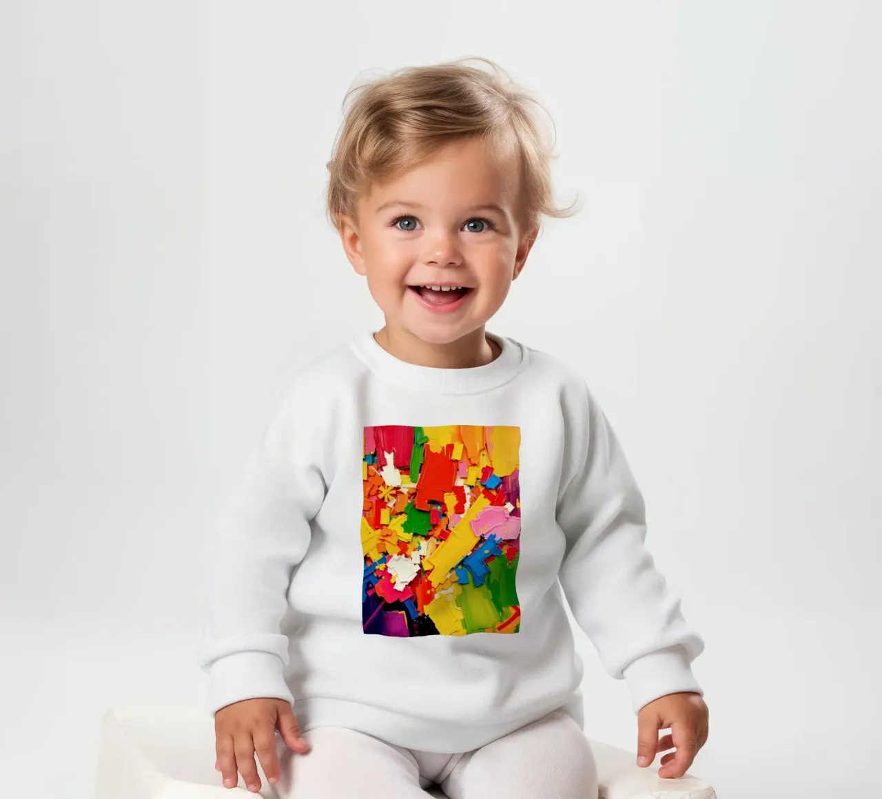 Esplosione di colori vivaci con forme e texture astratte felpa neonato da DesignDoodle