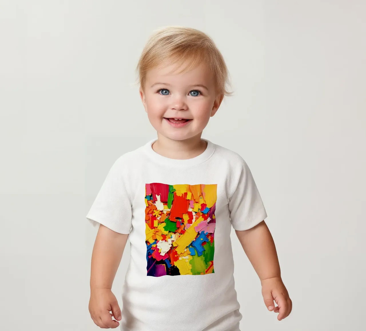 Esplosione di colori vivaci con forme e texture astratte maglietta neonato da DesignDoodle