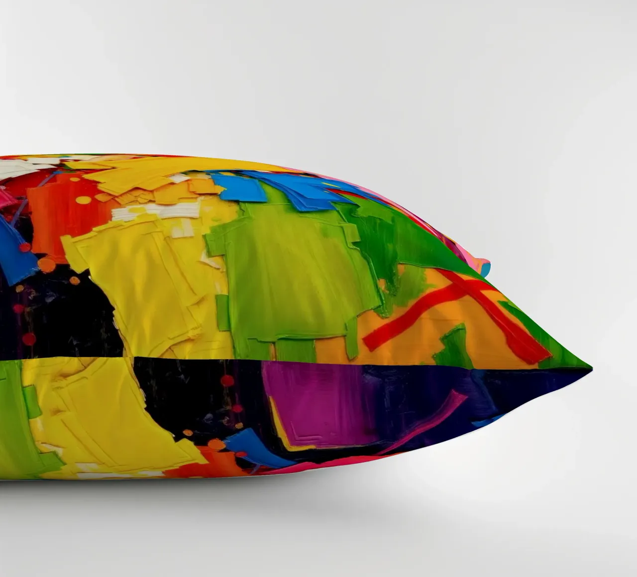 Esplosione di colori vivaci con forme e texture astratte cuscino da DesignDoodle