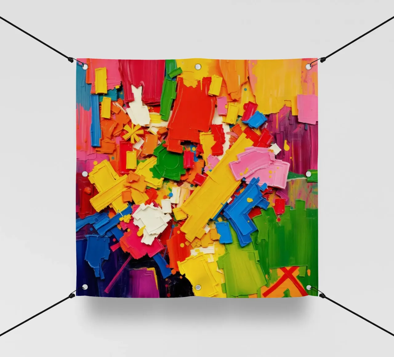 Esplosione di colori vivaci con forme e texture astratte telo in pvc da DesignDoodle