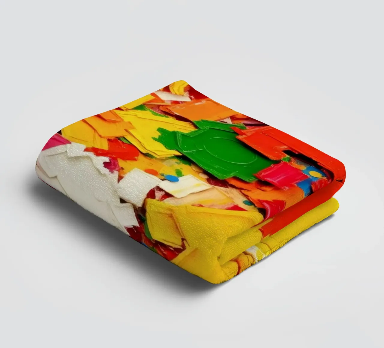 Bright color explosion with abstract shapes and textures towel by DesignDoodle