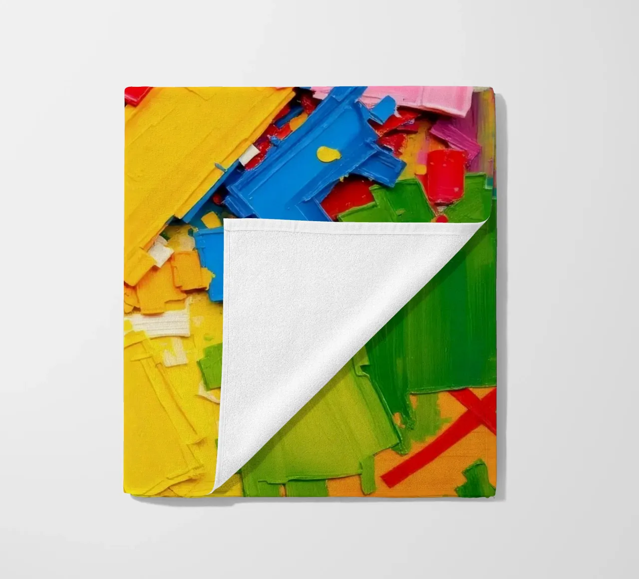 Esplosione di colori vivaci con forme e texture astratte telo mare da DesignDoodle