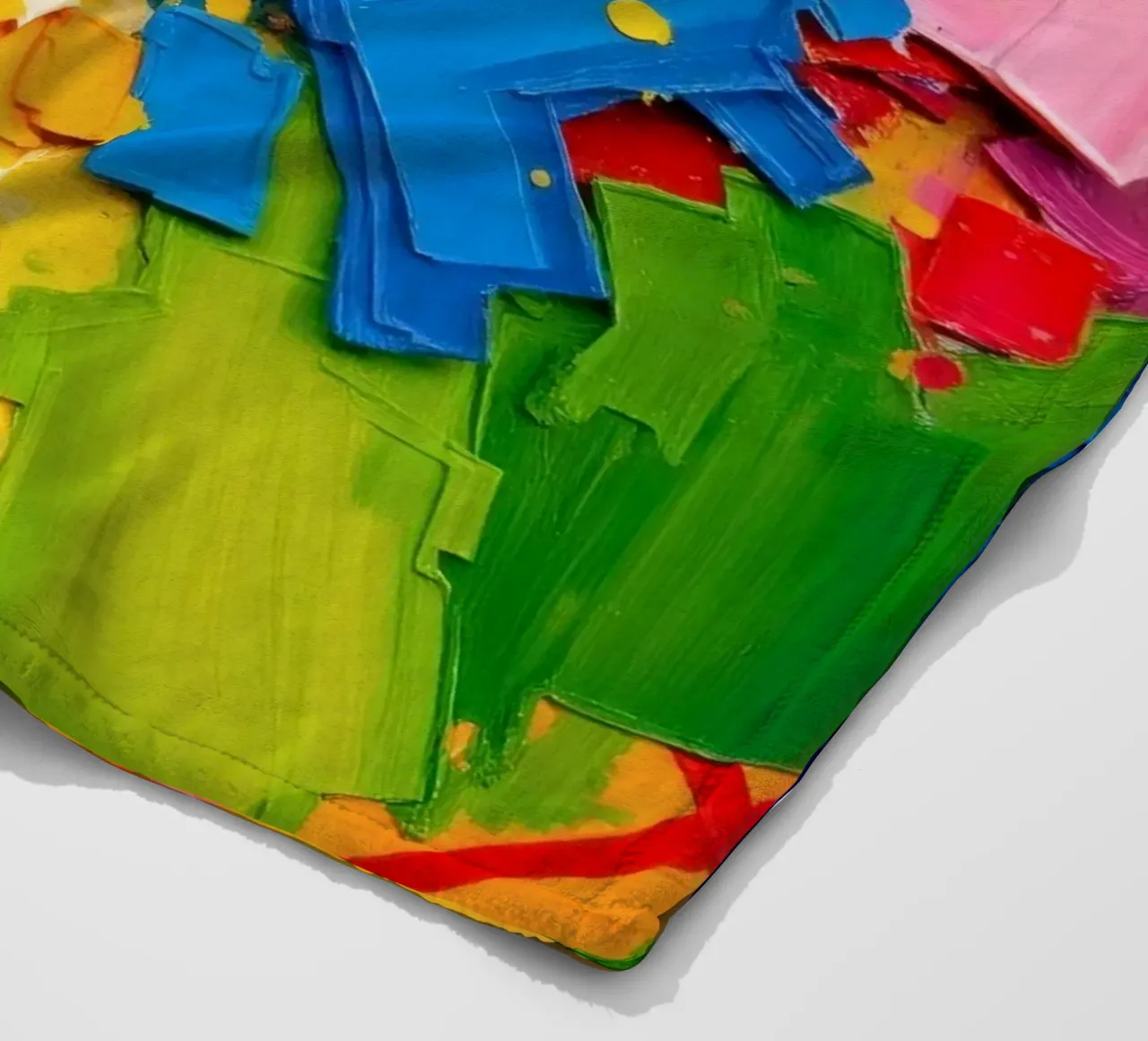 Bright color explosion with abstract shapes and textures fleece blanket by DesignDoodle