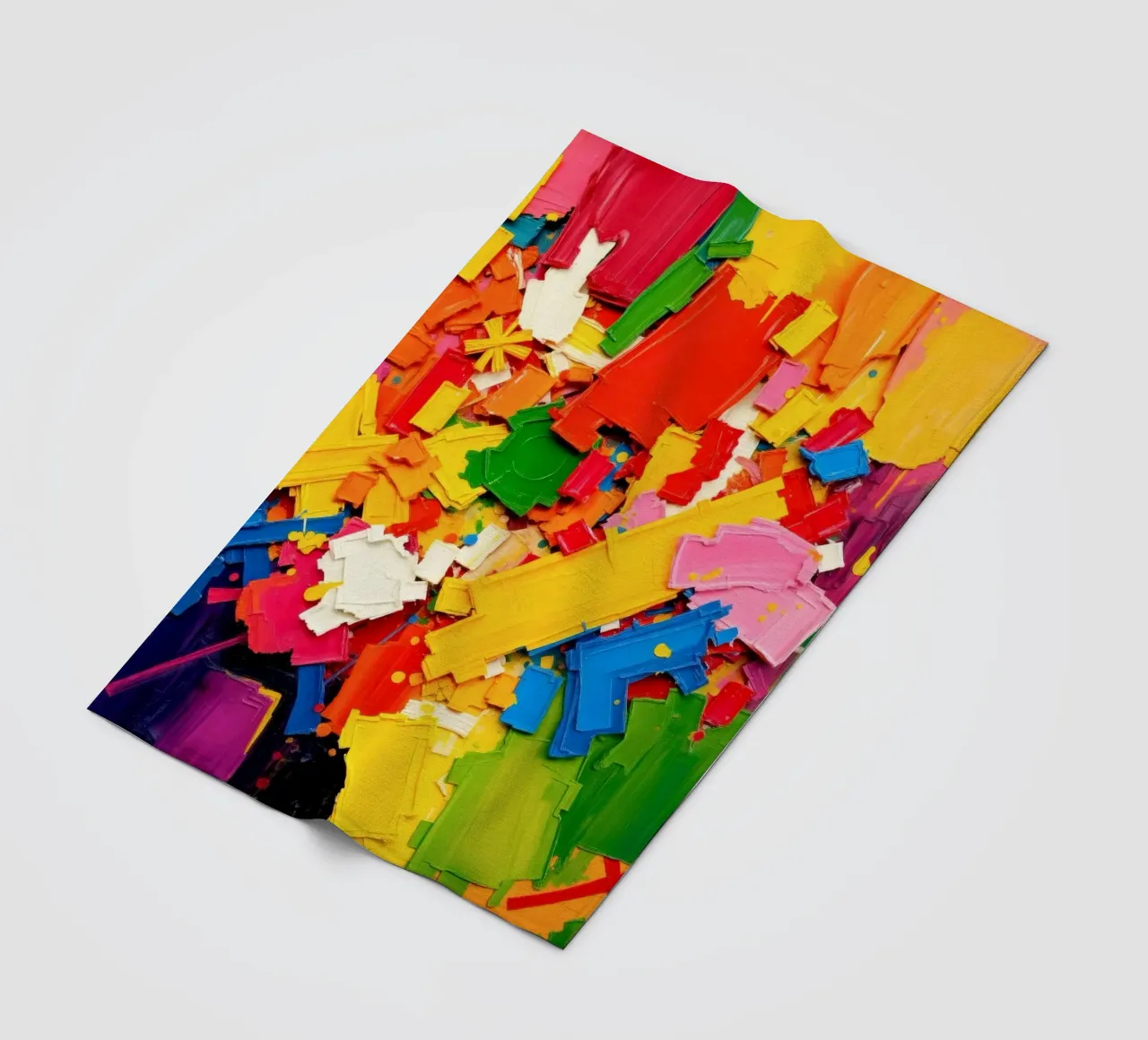 Bright color explosion with abstract shapes and textures fleece blanket by DesignDoodle