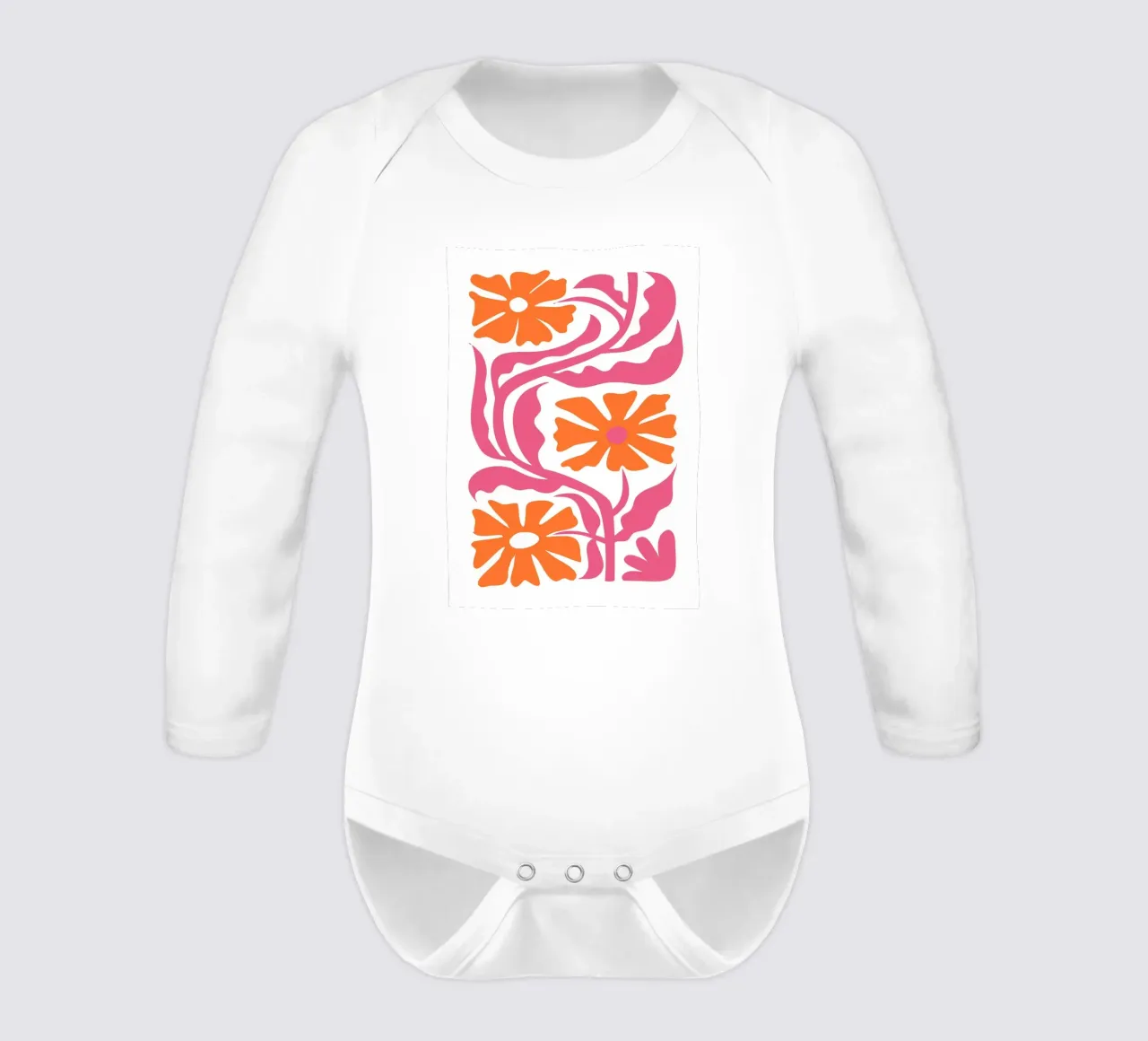Groovy Blu Rosso Floreale Astratto Retro Pop Art body neonato maniche lunghe da NorwesClub
