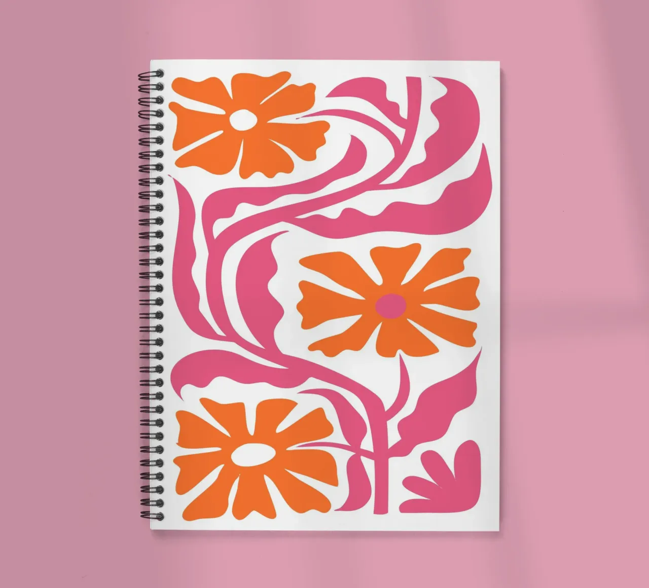 Groovy Blue Red Floral Abstract Retro Pop Art spiral notebook by NorwesClub