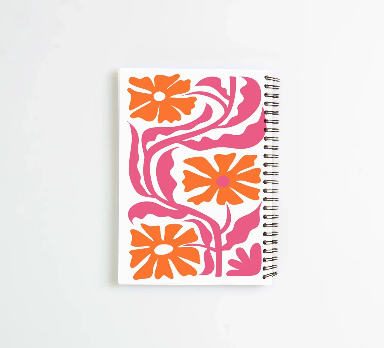 Groovy Blue Red Floral Abstract Retro Pop Art spiral notebook by NorwesClub