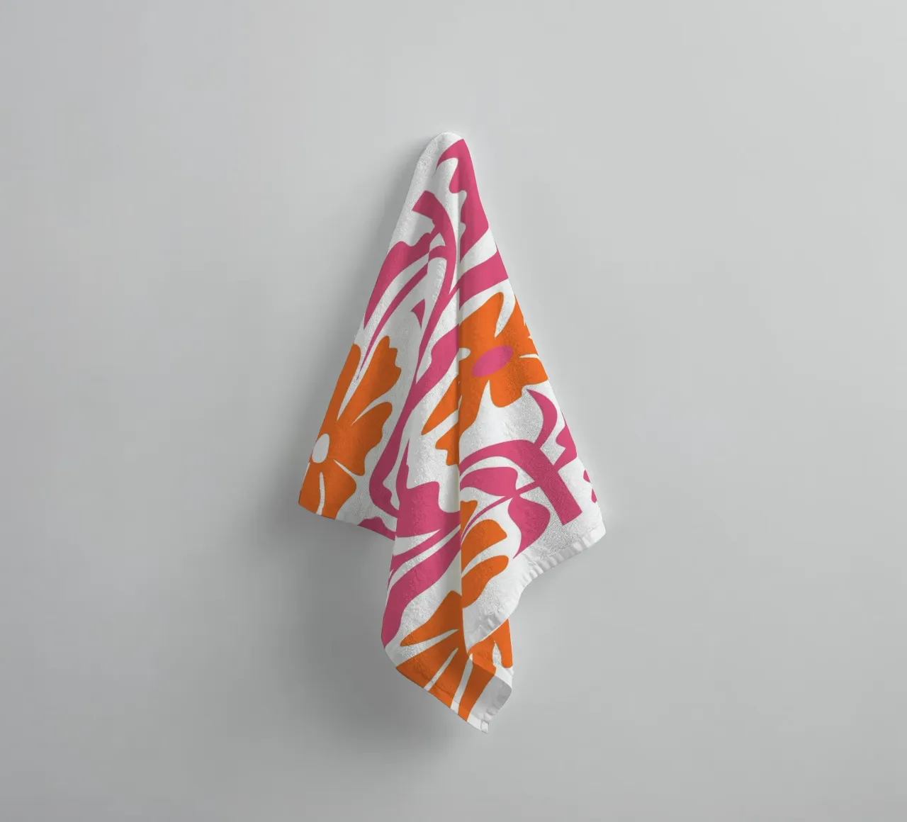 Groovy Blu Rosso Floreale Astratto Retro Pop Art asciugamano da bagno da NorwesClub