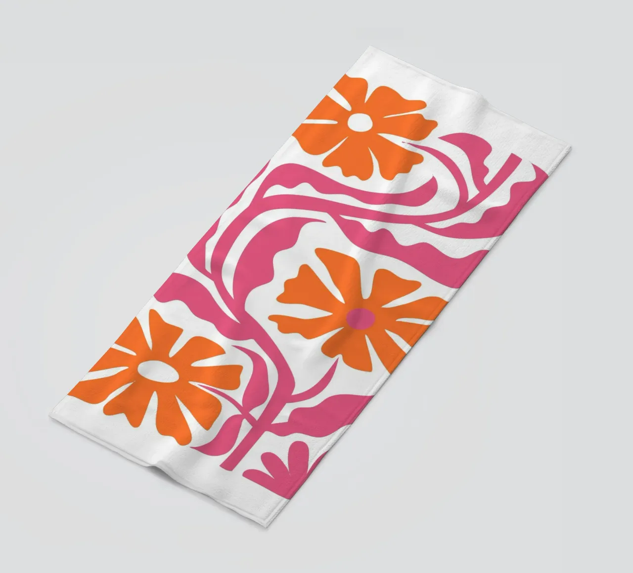 Groovy Blu Rosso Floreale Astratto Retro Pop Art telo mare da NorwesClub