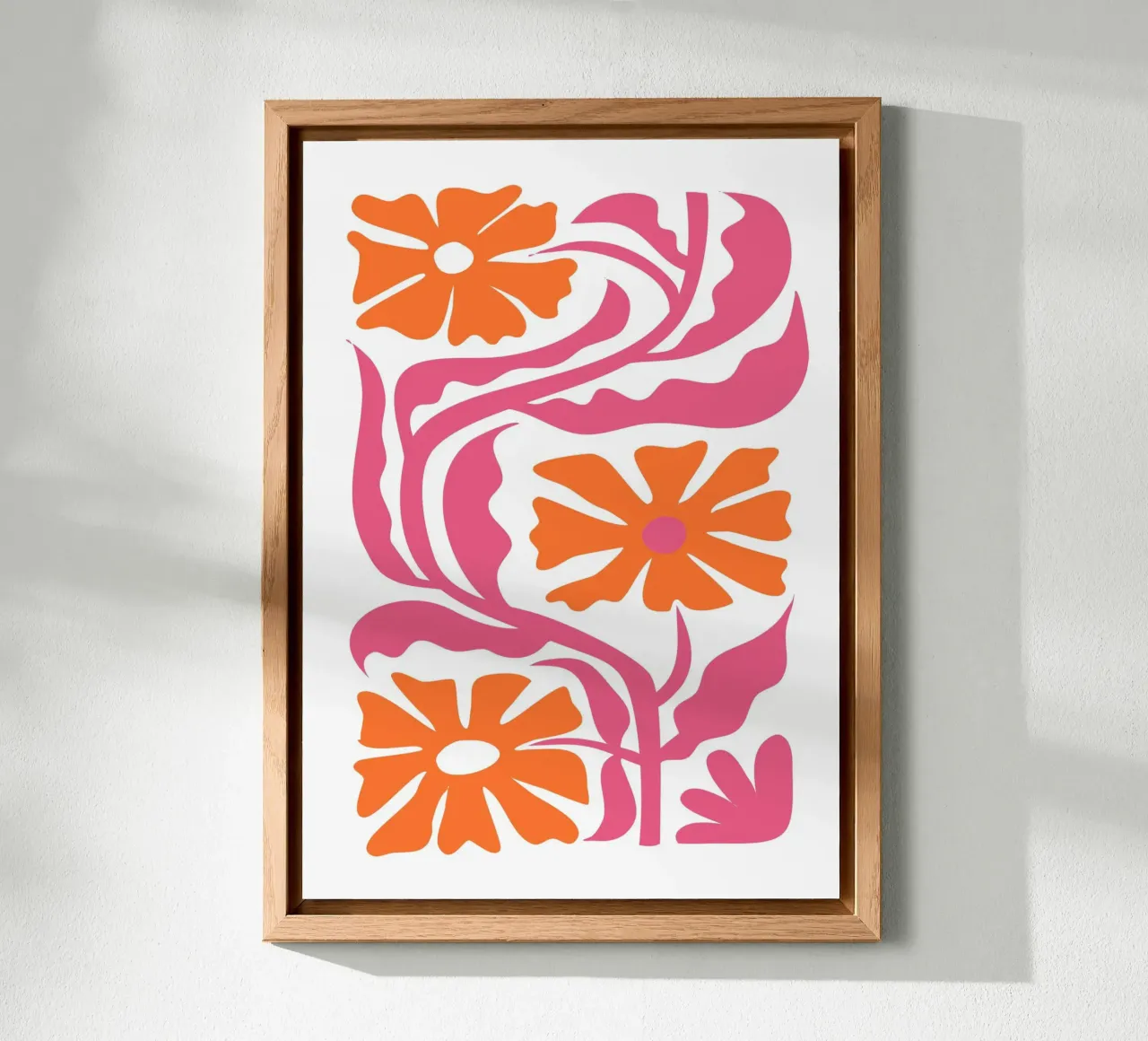 Groovy Blu Rosso Floreale Astratto Retro Pop Art alluminio dibond da NorwesClub