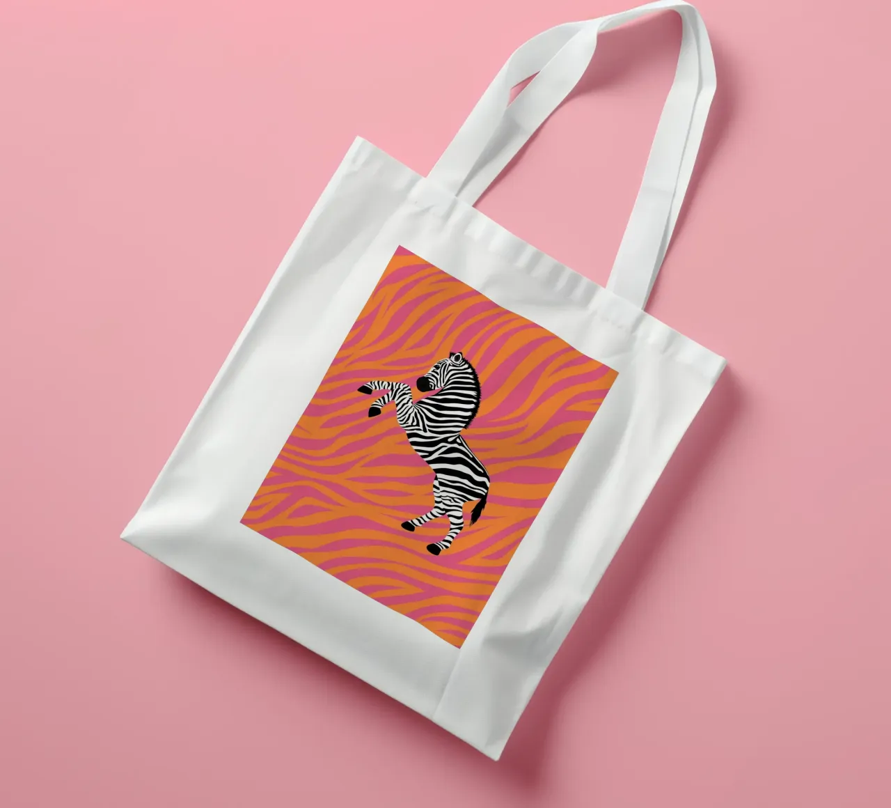 Psychedelic Pink Zebra Stripes Abstract Animal Pop Art tote bag by NorwesClub