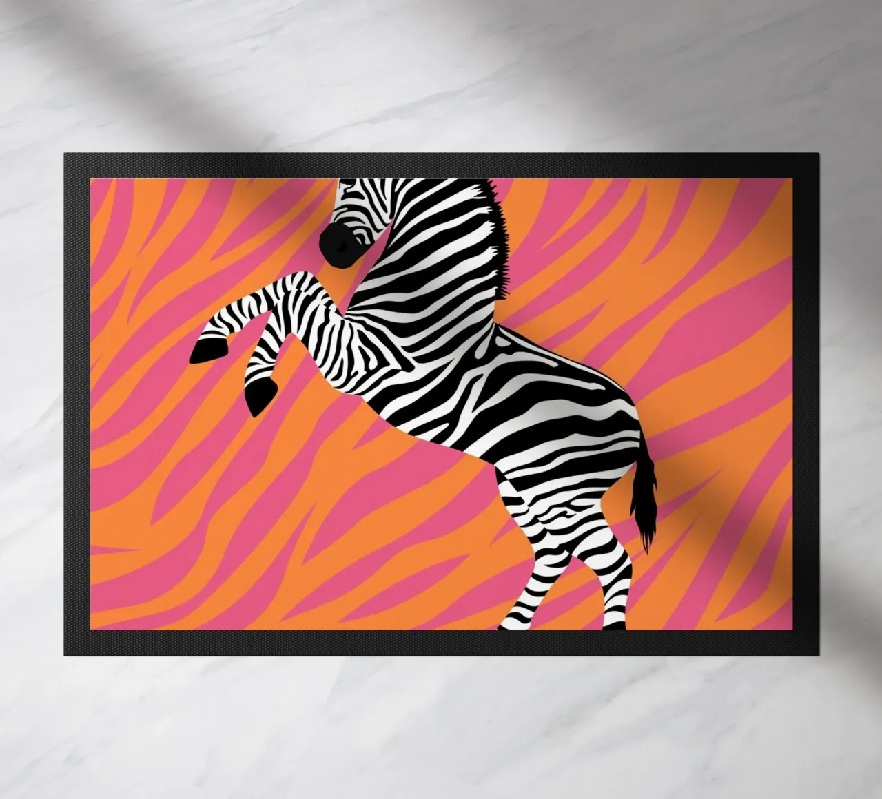 Psichedelico rosa Zebra a strisce Animali astratti Pop Art zerbino da NorwesClub
