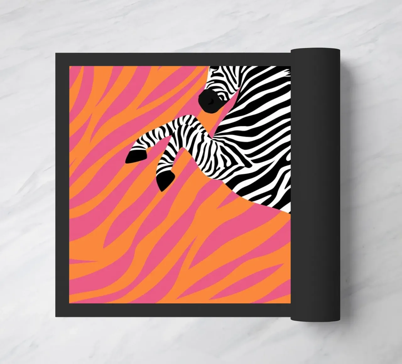 Psichedelico rosa Zebra a strisce Animali astratti Pop Art zerbino da NorwesClub