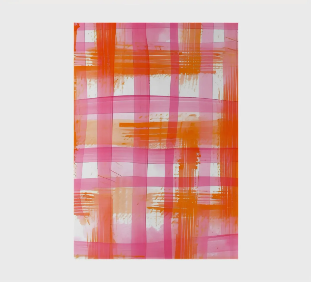 Pink Orange Gingham Abstract Geometric Pop Art Grid notebook by NorwesClub
