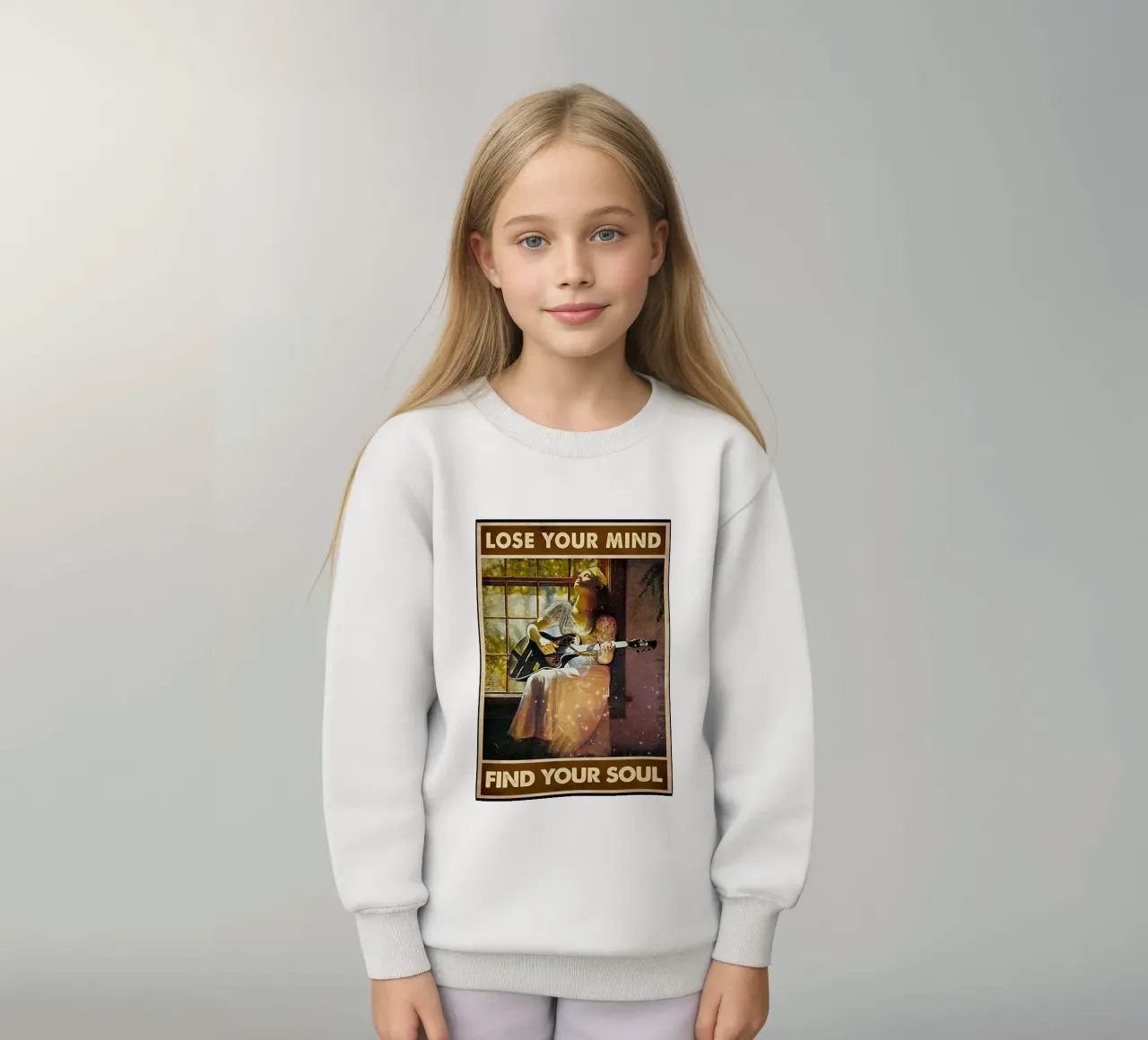 Ragazza suona la chitarra felpa bambino da Aaronshop