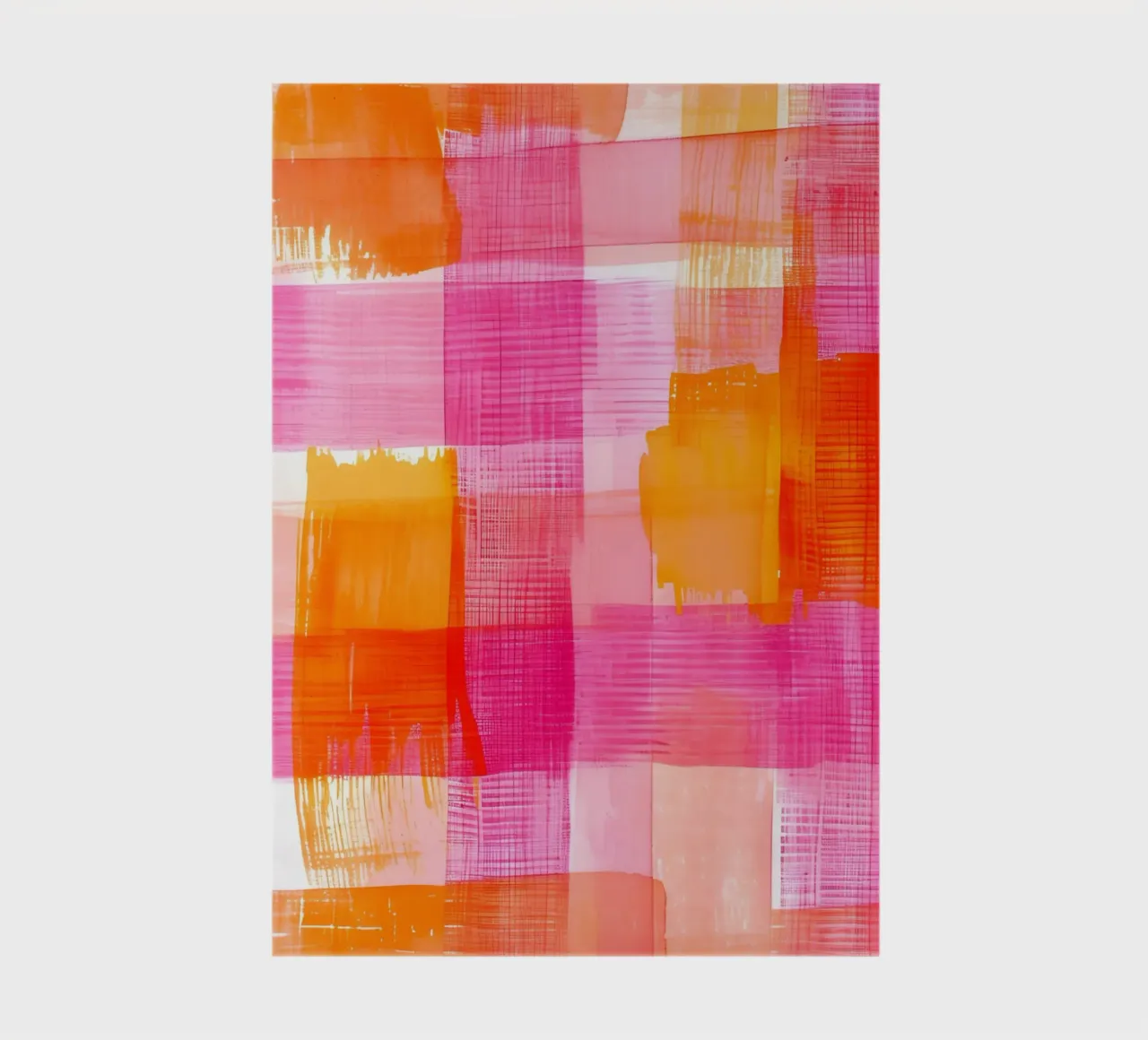 Pink Orange Abstract Checkered Geometric Pop Art Print notebook by NorwesClub