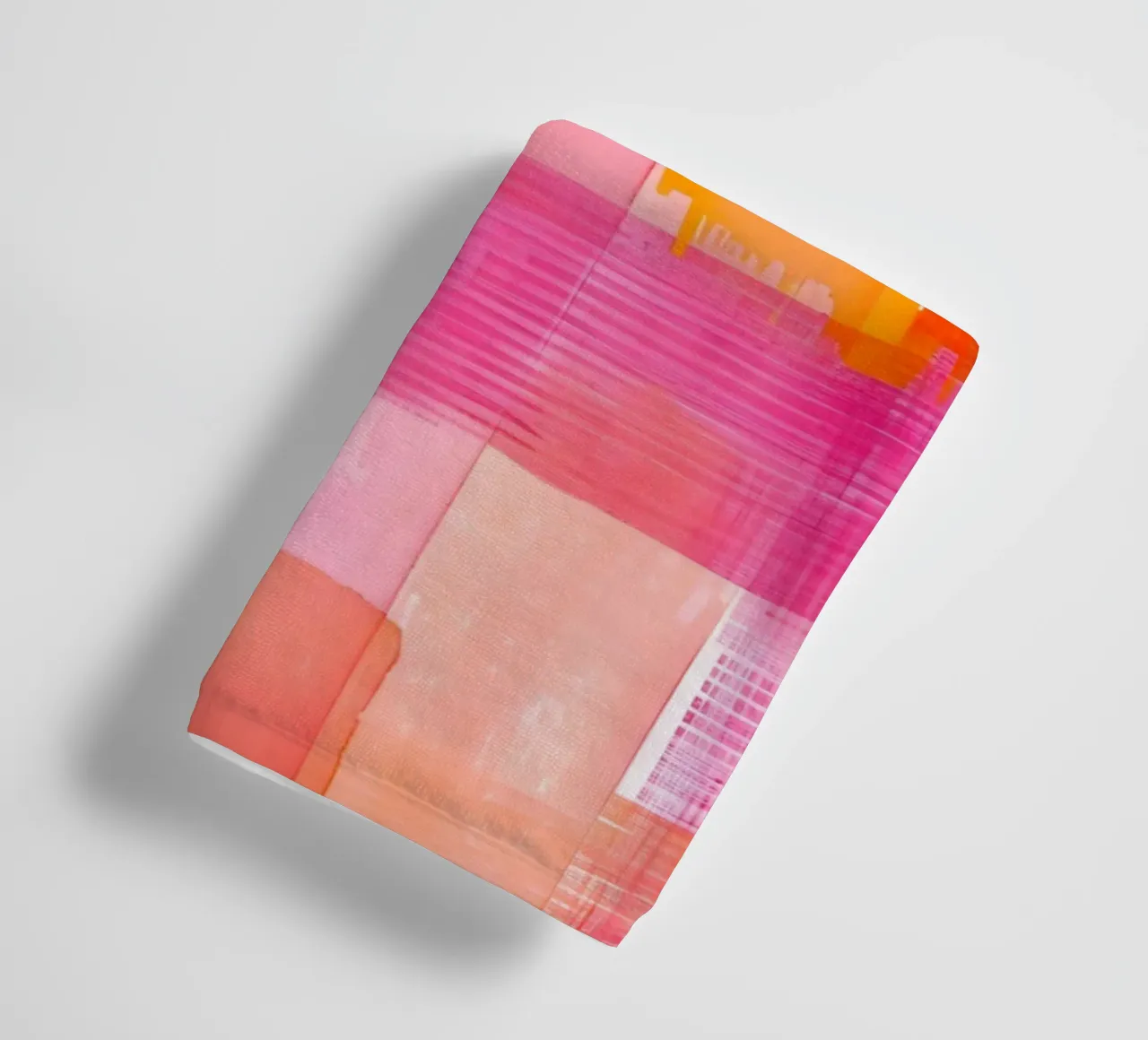 Stampa pop d'arte geometrica astratta a scacchi rosa-arancio asciugamano da bagno da NorwesClub