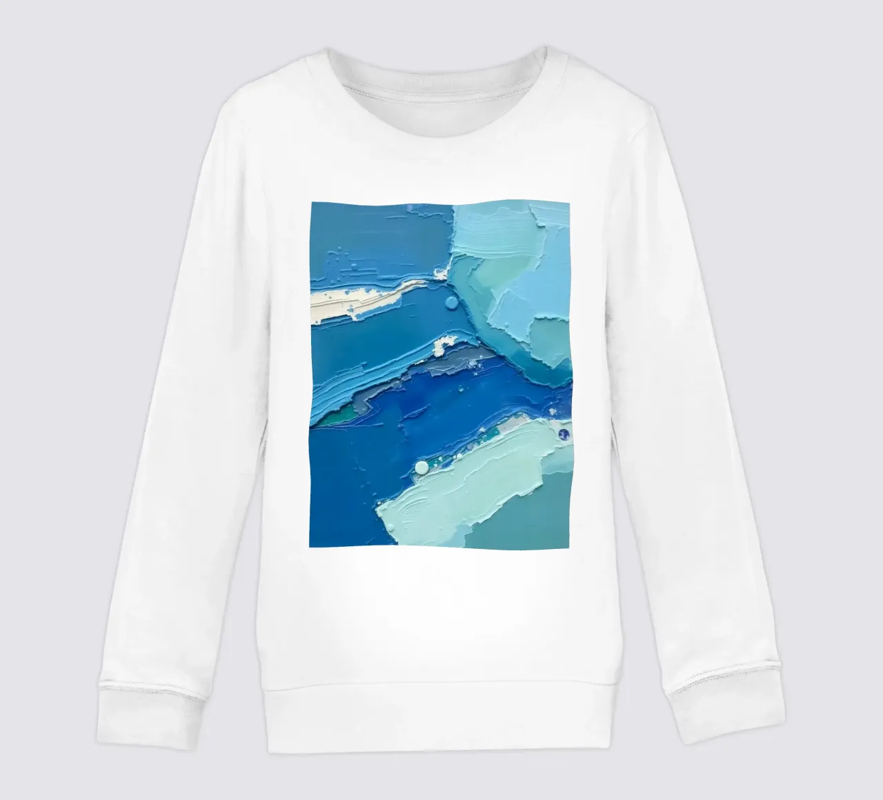 Pittura astratta colorata di colore blu con strati di texture felpa bambino da DesignDoodle