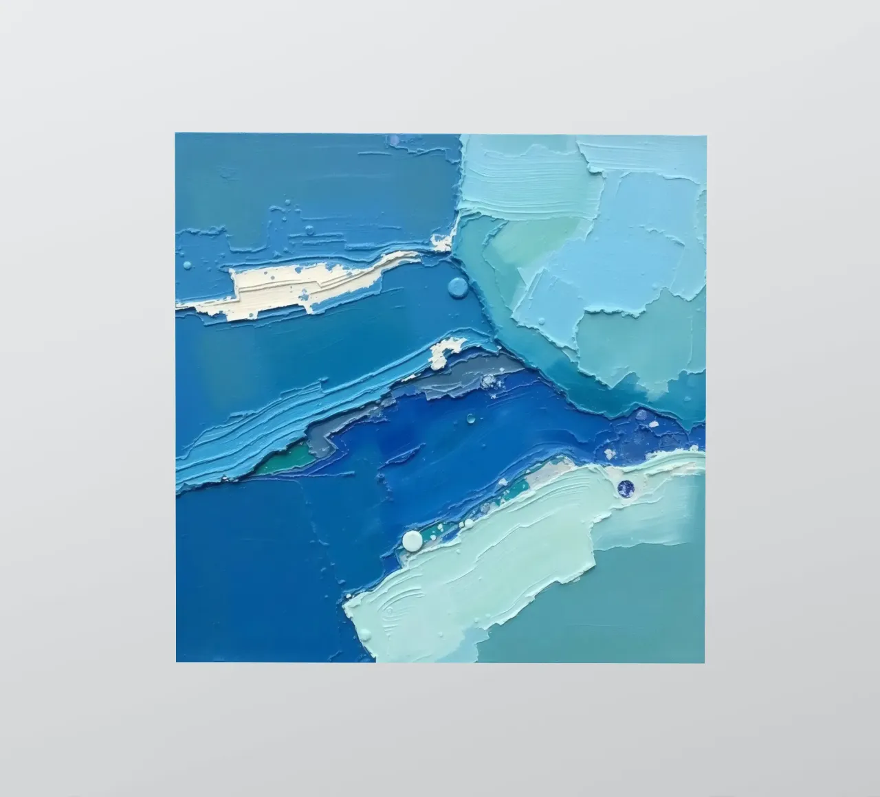 Pittura astratta colorata di colore blu con strati di texture adesivo da DesignDoodle