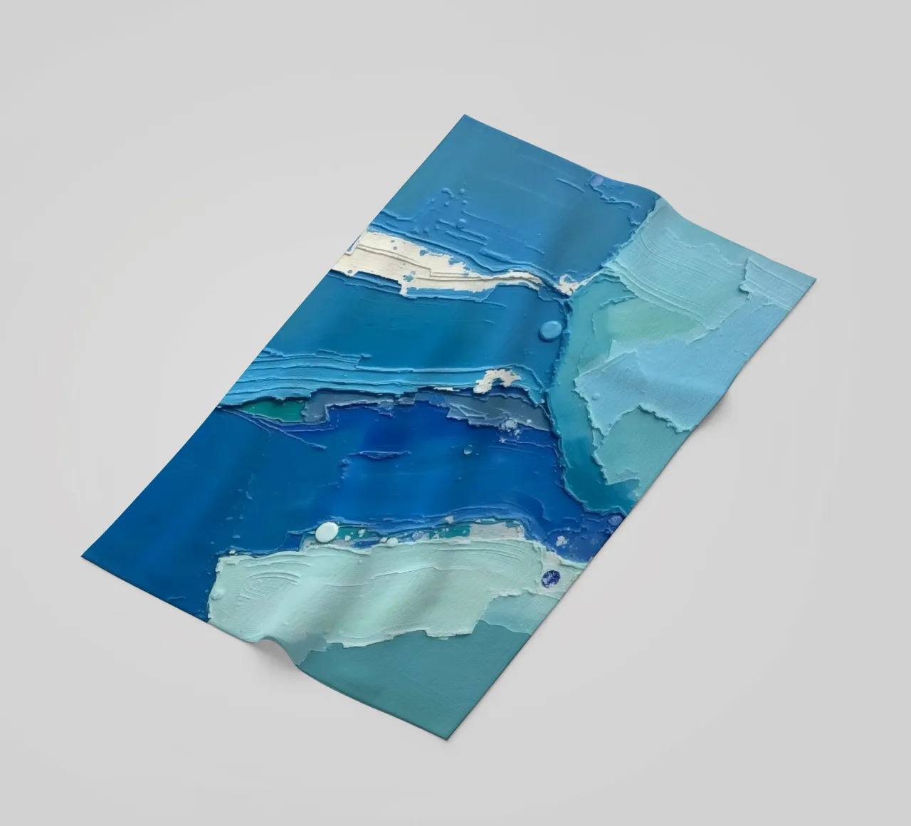 Pittura astratta colorata di colore blu con strati di texture telo mare da DesignDoodle
