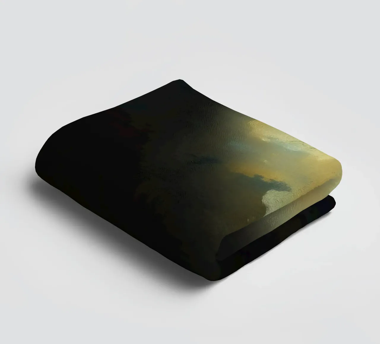 Dark room with abstract lighting and bird silhouette towel by DesignDoodle