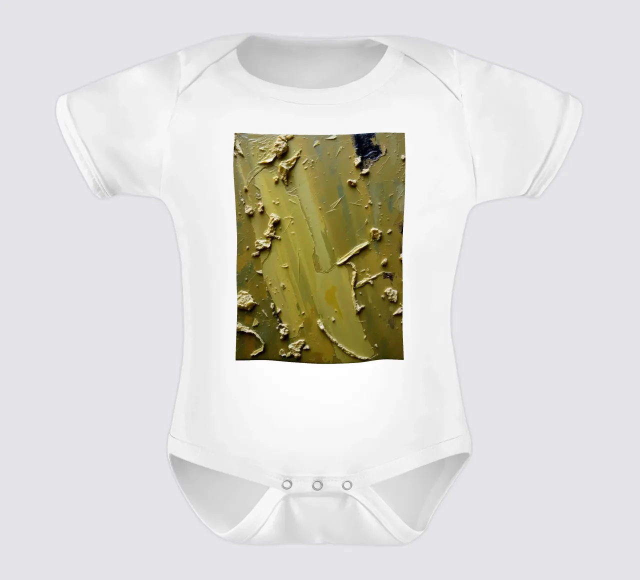 Einzigartiges abstraktes Gemälde mit strukturierter Oberfläche Kurzarm Babybody von DesignDoodle