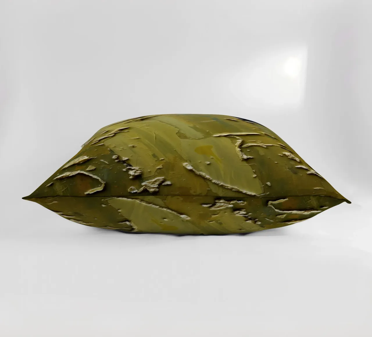 Unique abstract painting featuring textured surface decorative cushion by DesignDoodle