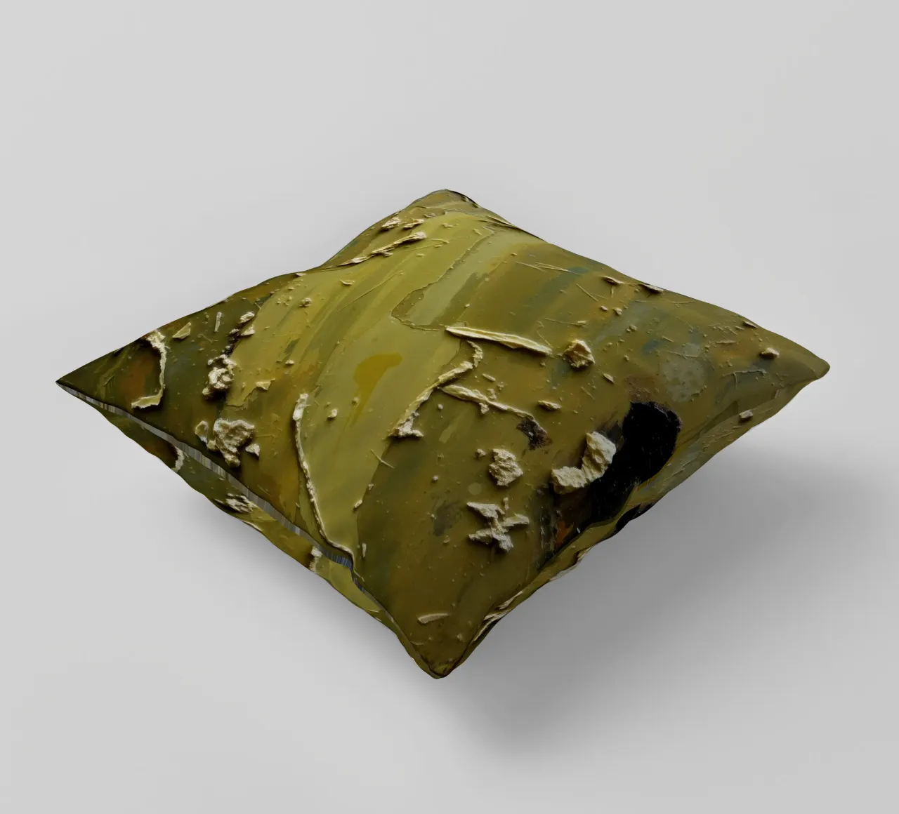 Unique abstract painting featuring textured surface decorative cushion by DesignDoodle