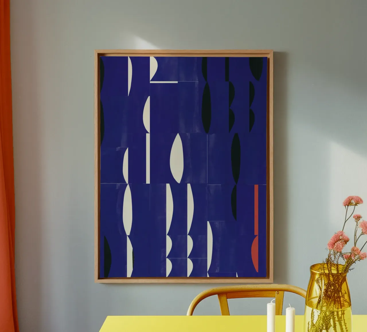 Ultramarijn concaaf canvas met Baklijst van Little Dean