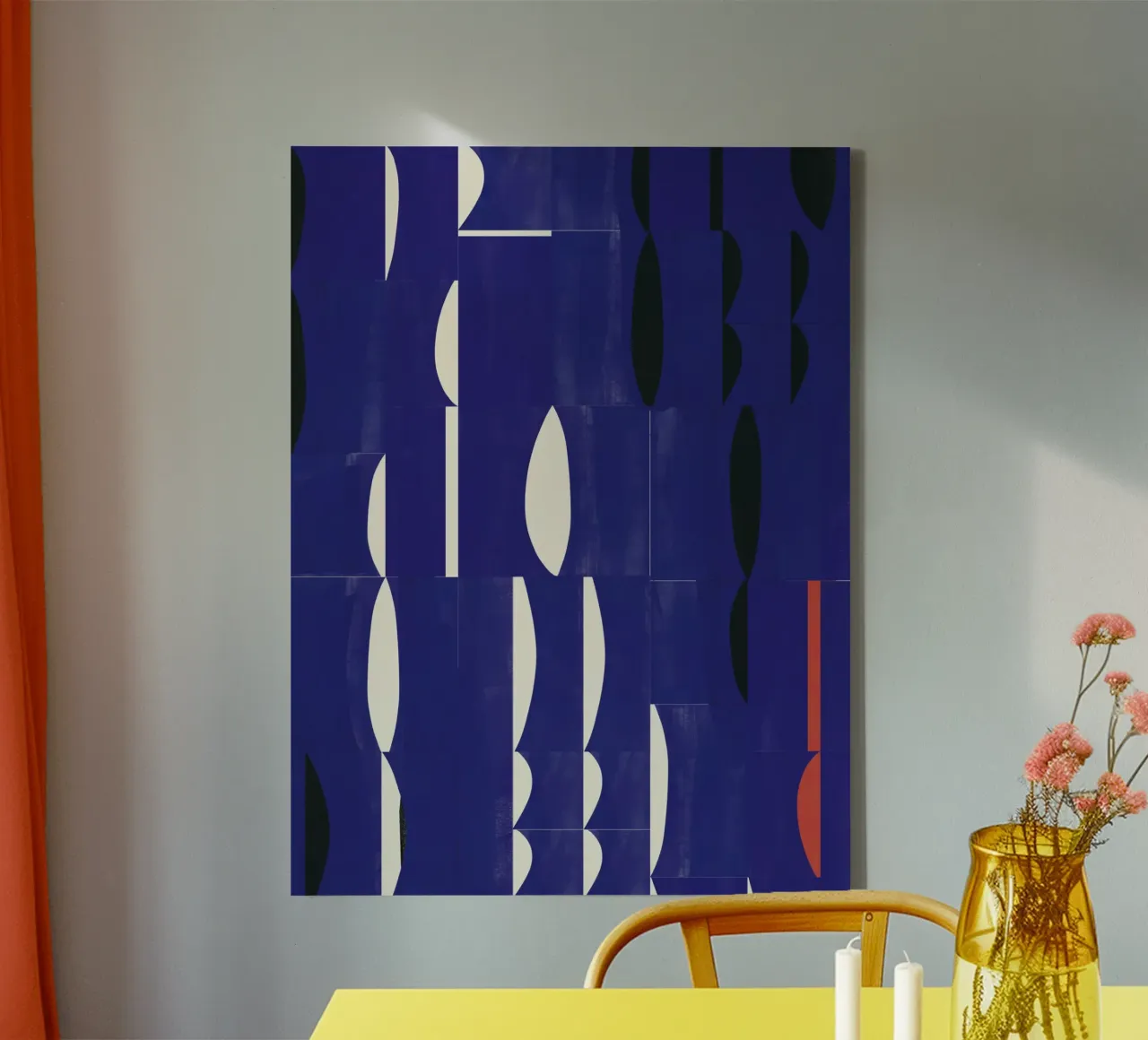 Ultramarijn concaaf canvas met Baklijst van Little Dean