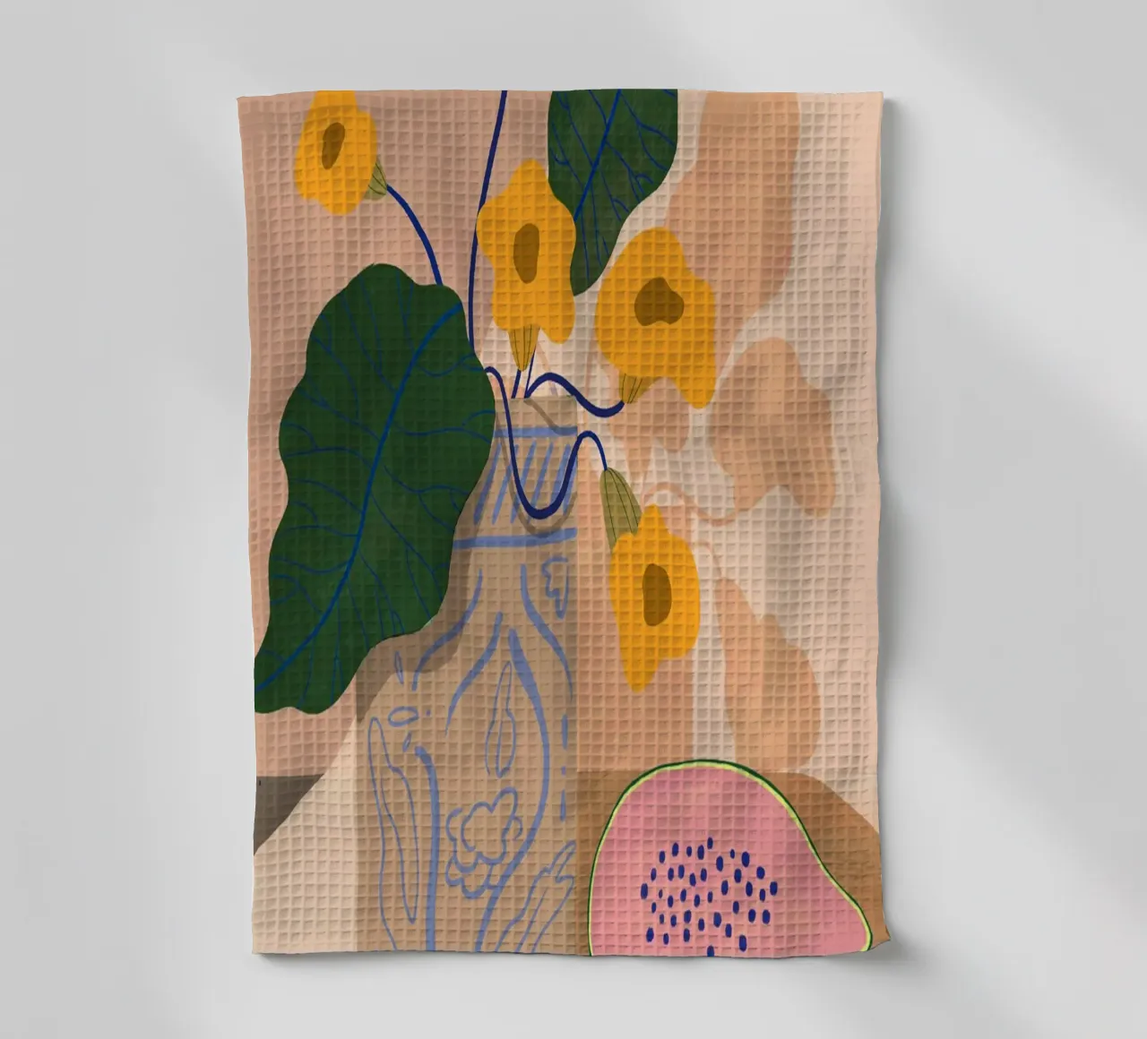 Lemon Papaya tea towel by Arty Guava