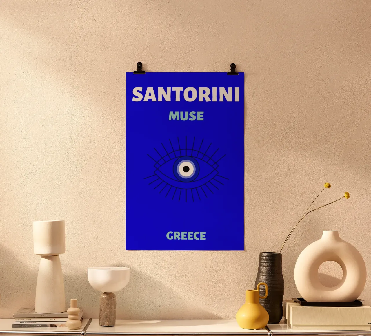 Amuleto protettivo mistico pop art psichedelico del malocchio poster con telaio in alluminio da NorwesClub