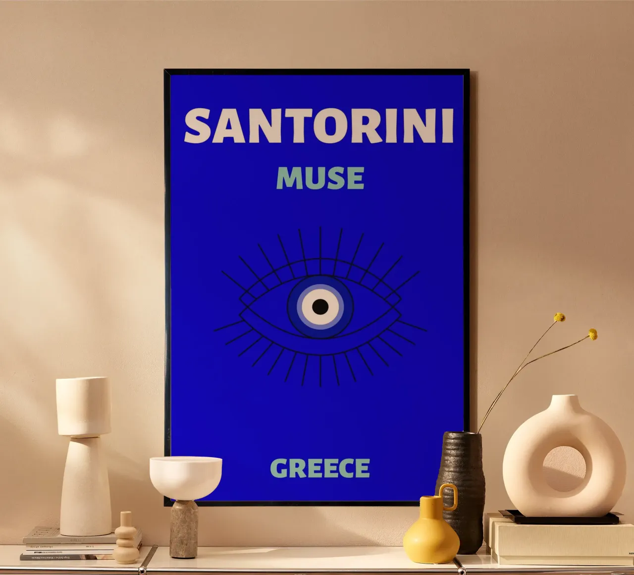 Amuleto protettivo mistico pop art psichedelico del malocchio poster con telaio in alluminio da NorwesClub