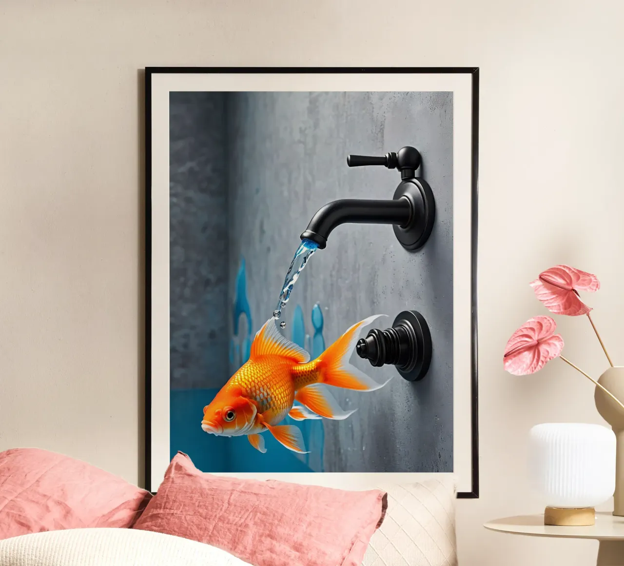 Goldfisch Groß poster con telaio in alluminio da kosinsart.gallery