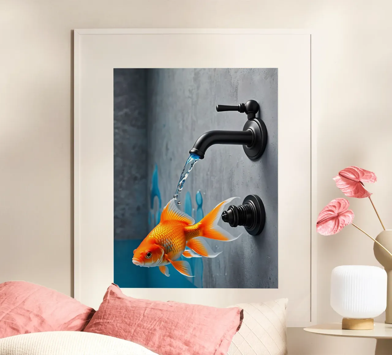 Goldfisch Groß poster con telaio in alluminio da kosinsart.gallery