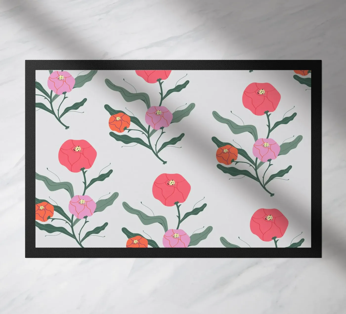 Poeony Pattern deurmat van Silvie Illustration