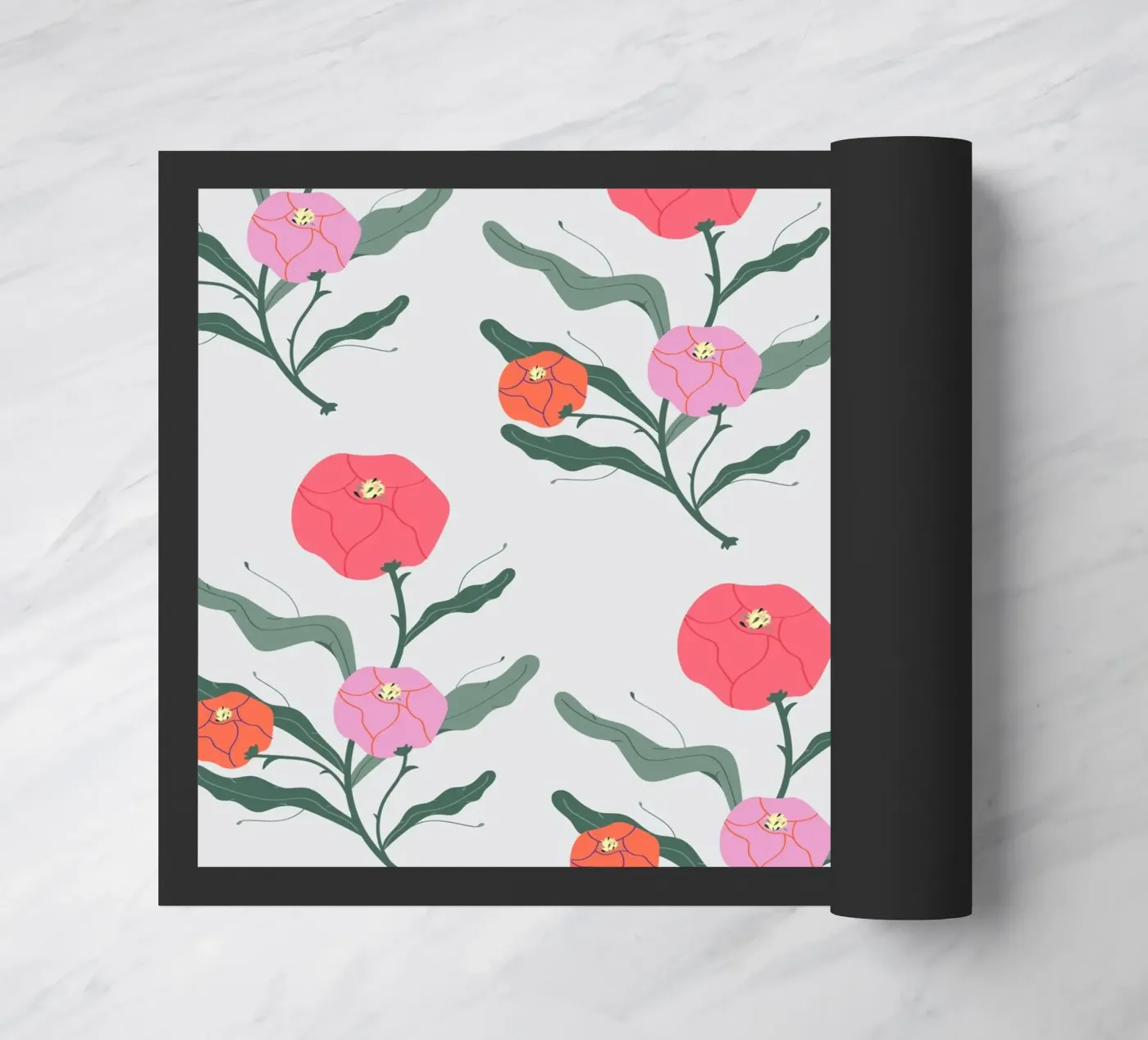 Poeony Pattern deurmat van Silvie Illustration