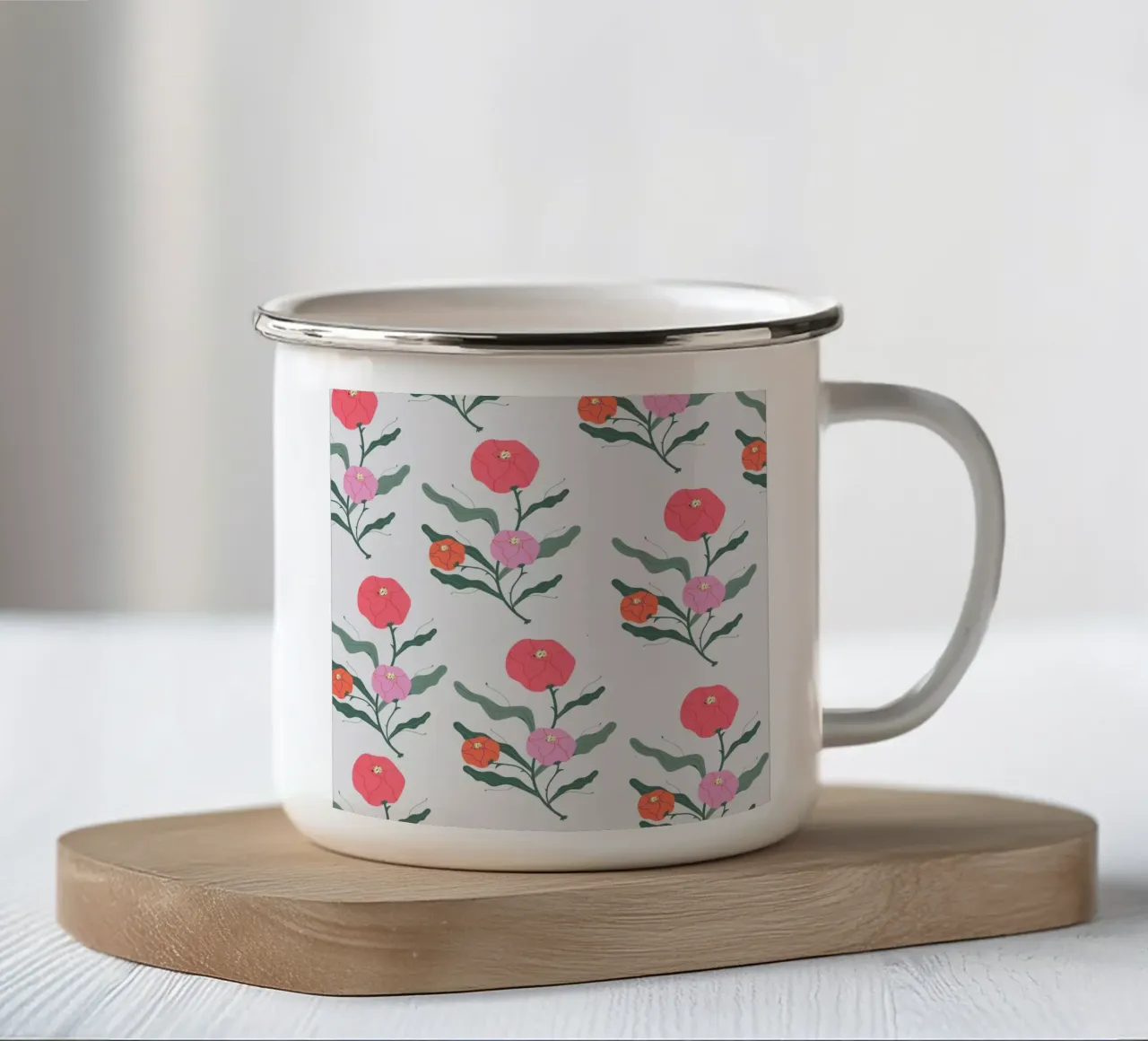 Poeony Pattern tazza in smalto da Silvie Illustration