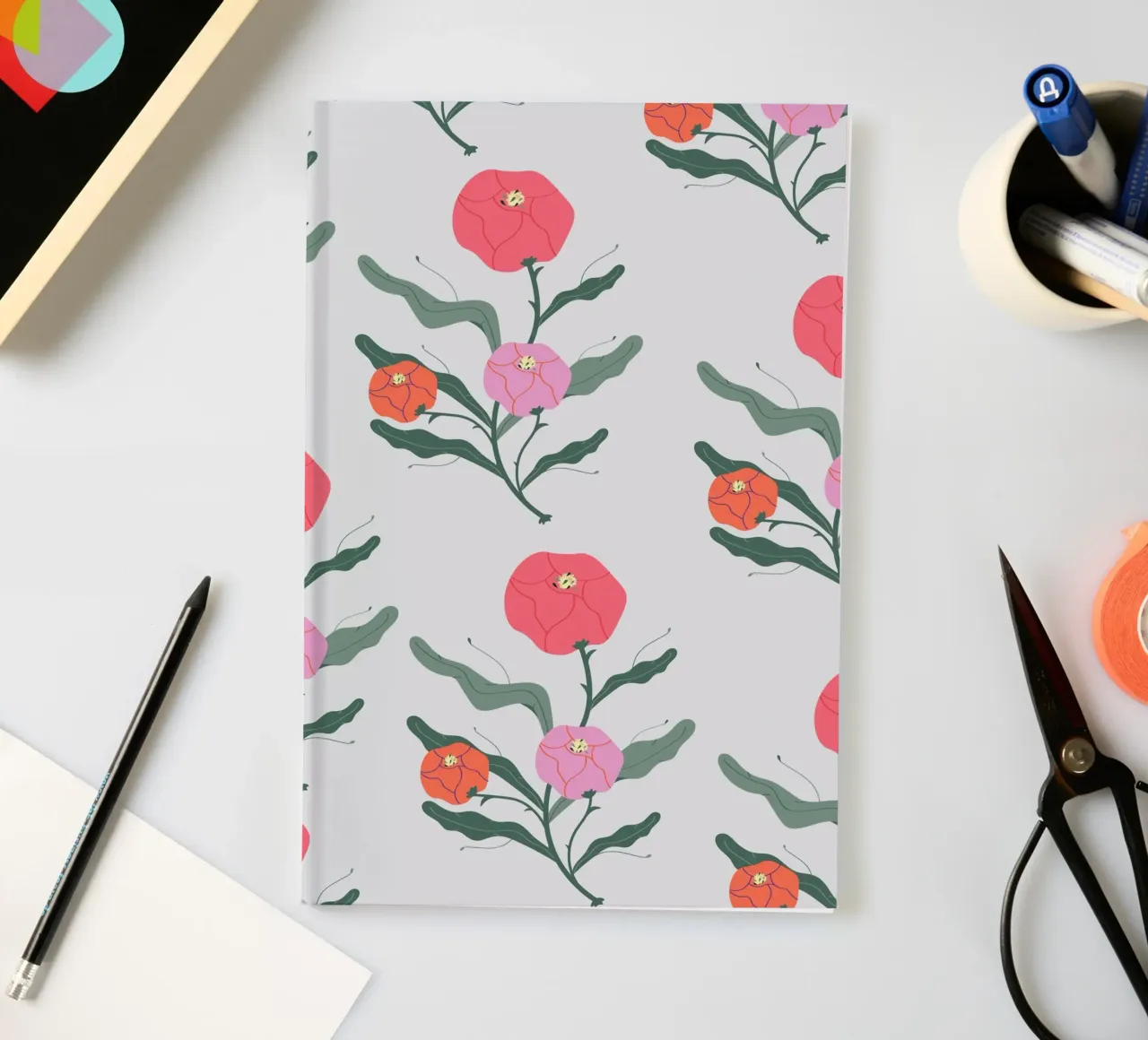 Poeony Pattern notebook by Silvie Illustration