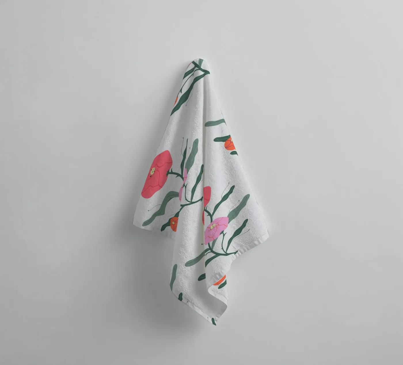 Poeony Pattern towel by Silvie Illustration