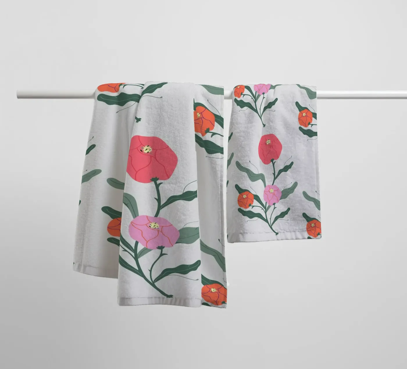 Poeony Pattern towel by Silvie Illustration